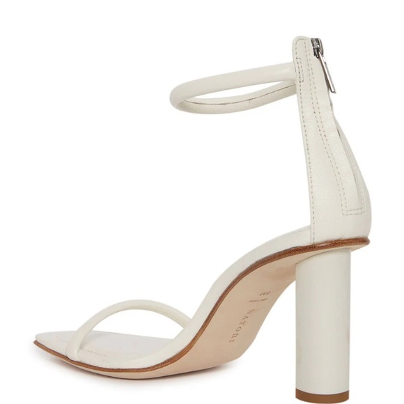 NIB NATORI glow ankle White Block Heel Sandals size 8.5 in white - Picture 3 of 5